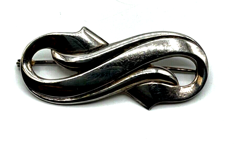 Vintage WMF Schmuck echt Silber 830 Brosche Anstecknadel Design Wolff Ära 30erJ2