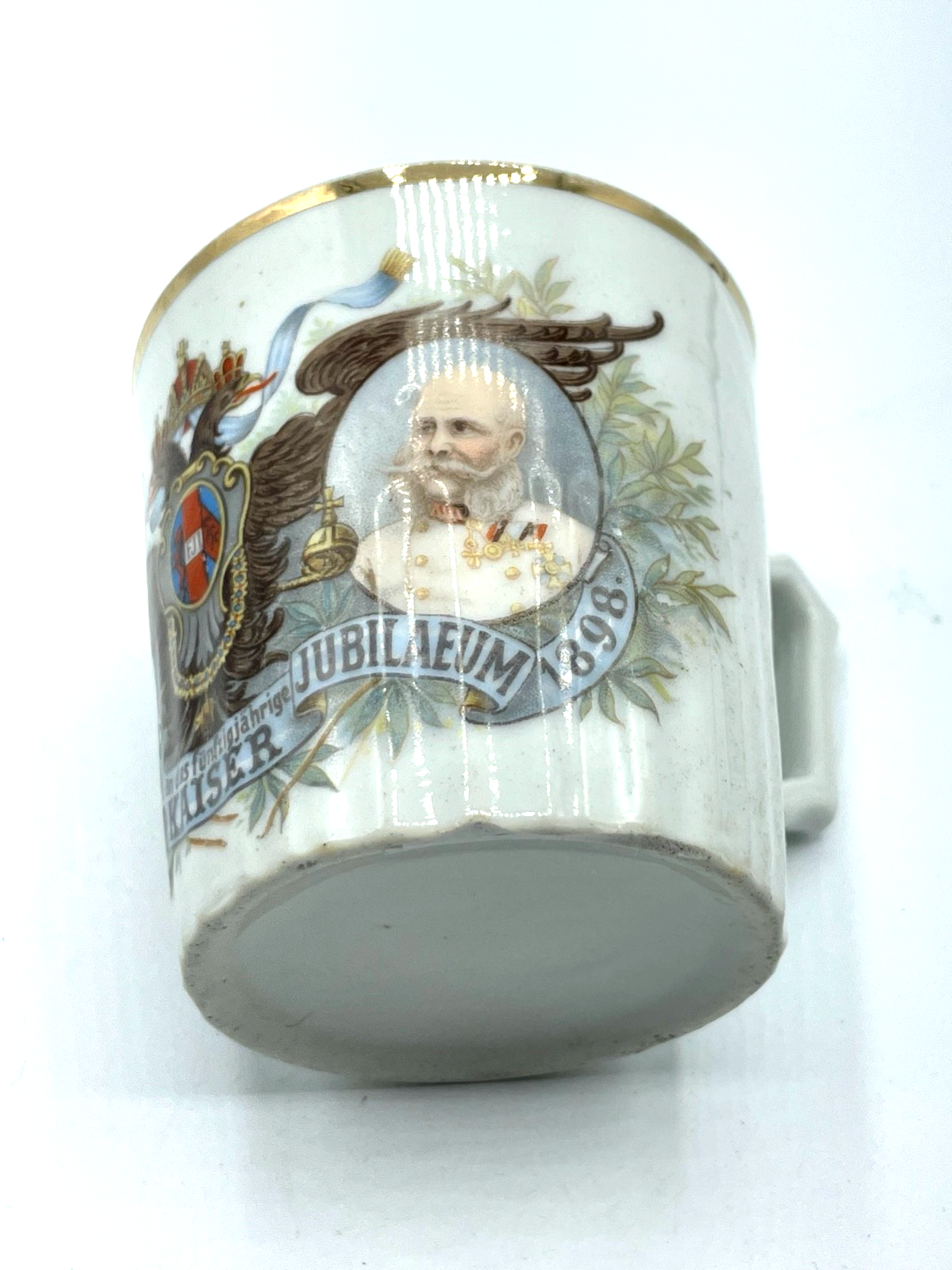 Porzellan Becher 50 Jahre Kaiser Jubiläum 1898 Kaiser Franz Josef Patriotika2