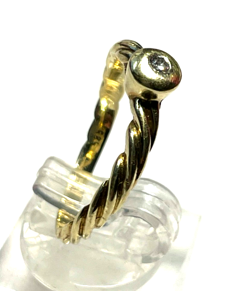 Solider massiver 585 14K Gold Ring Brillant besonders Ø 18 mm RG 57 Juwelier3