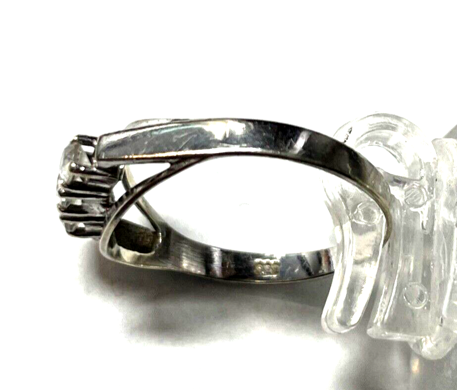 333 Gold 8 K Ring Weißgold 3 Weißtopas Vorsteckring RG 57 gepflegt6