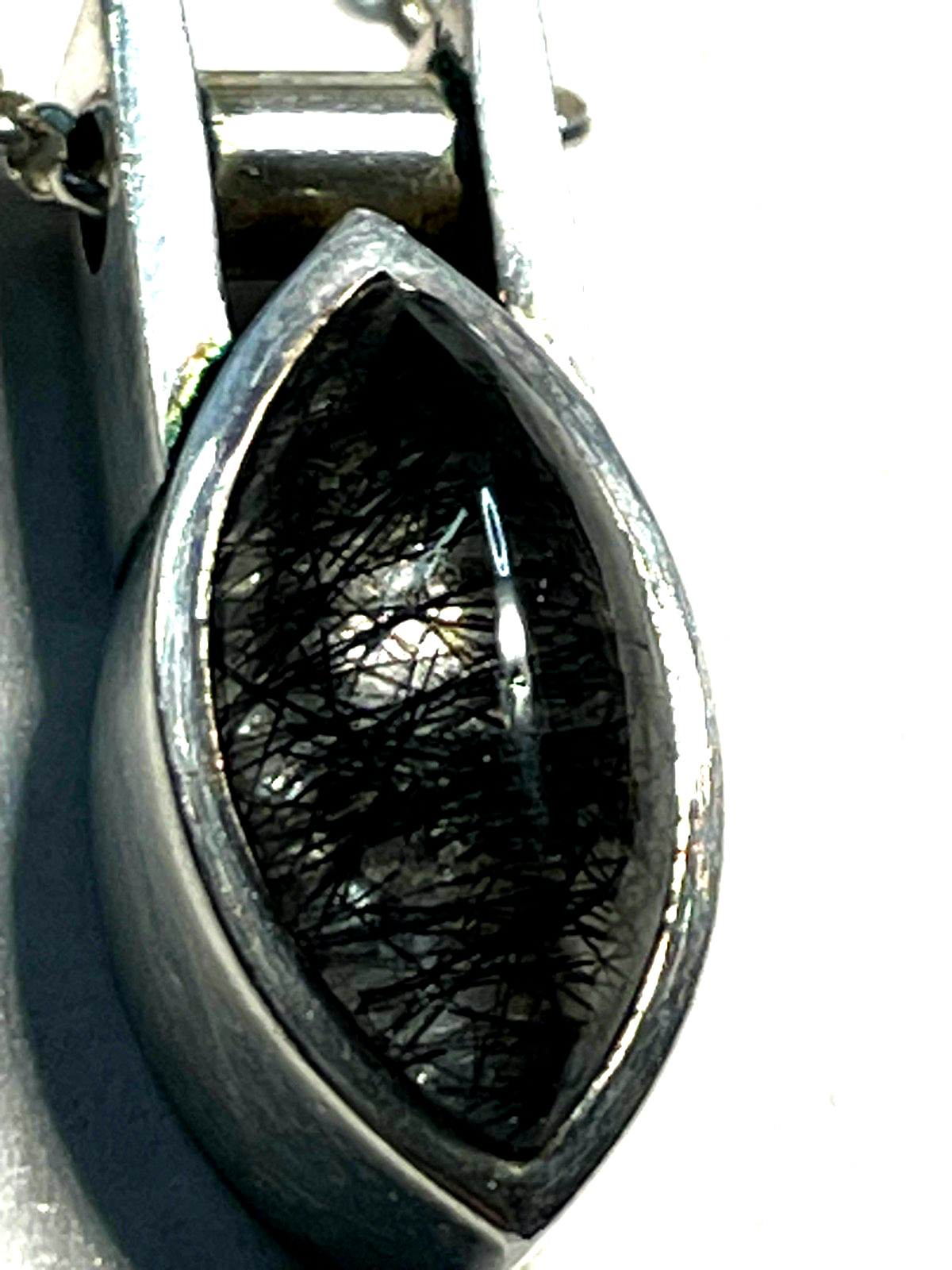 50 cm lange 925 Silber Erbskette mit massiv Sterling Rutilquarz Anhänger modern6