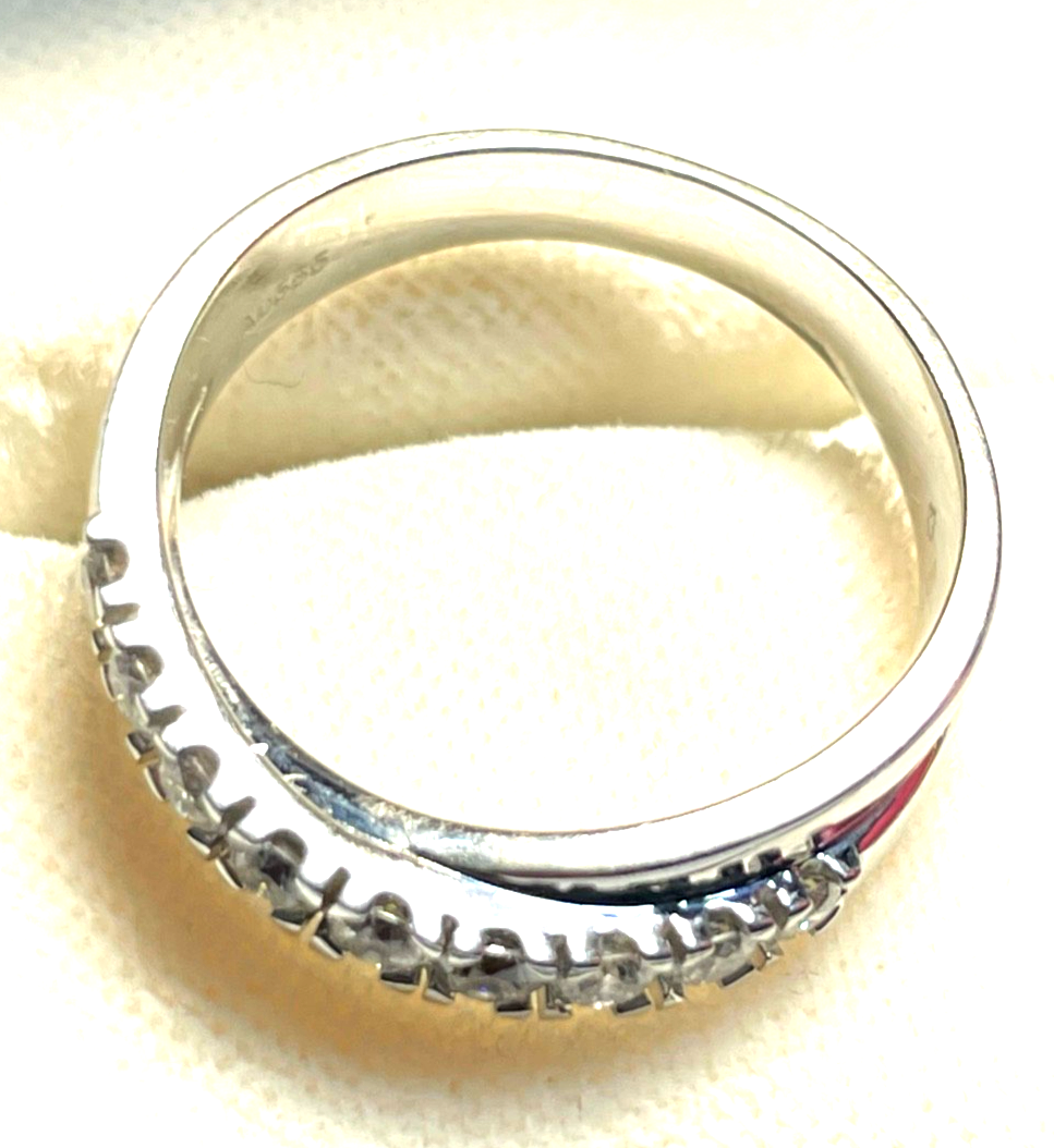 Solider Weißgold 585 Gold 14 K Ring 9 Brillanten 1,0ct. Ø 17,8 mm RG 56 Juwelier10