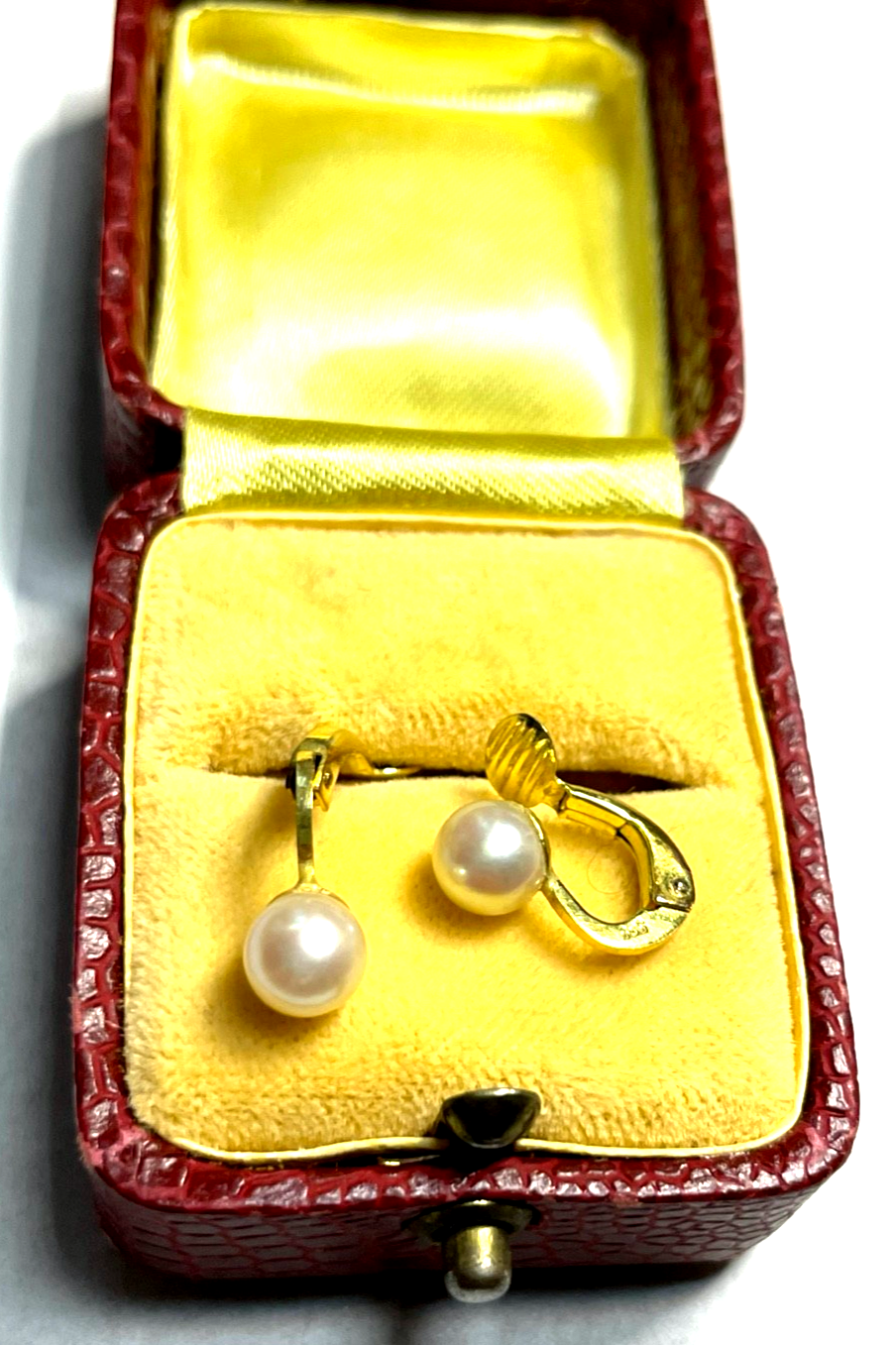Elegante 585 Gold 14 K Ohrringe Ohrclips Clips zeitlos mit Akoya Perle Ø 6 mm1
