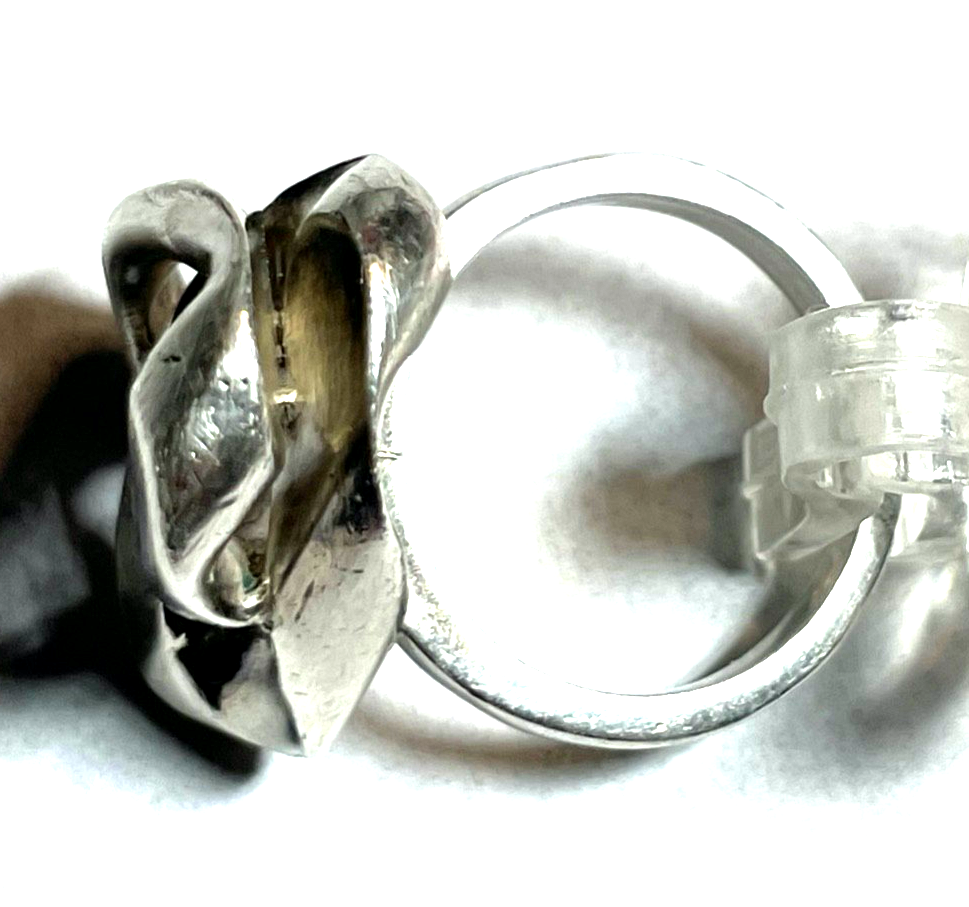 Massiver 925 Silber Ring Panzerkette Glied Unikat Silberschmied unisex RG 544