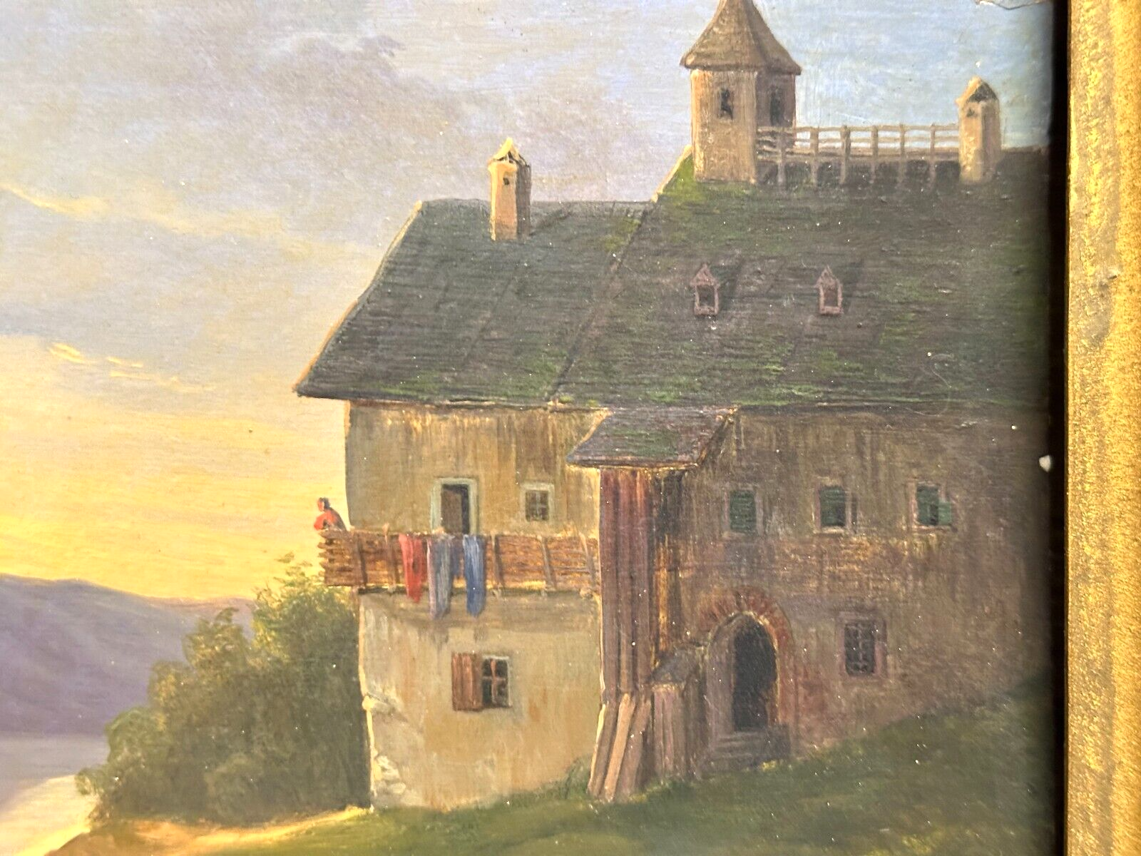 Öl auf auf Holz - Franz Sager 1821-ca. 1891 - Blick auf den Hallstättersee 18473