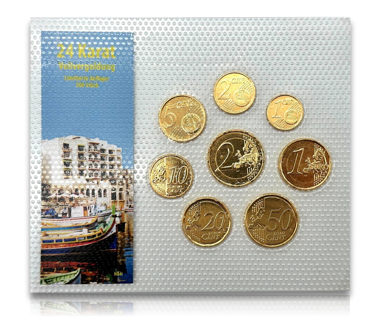 Malta KSM Kursmünzsatz 2008 Euro € - 24 ct vergoldet - Ldt. Edition 500 Stück2