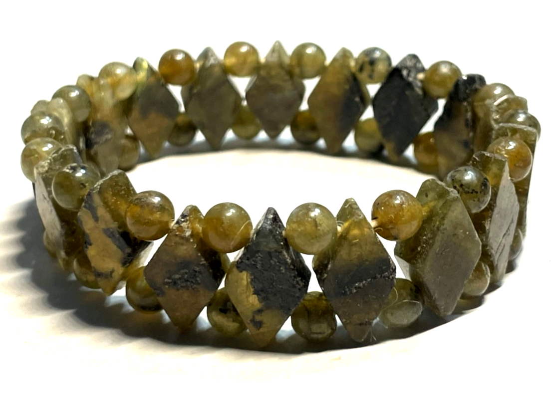 Natürliches Labradorit Armband auf Gummizug B 17 mm5