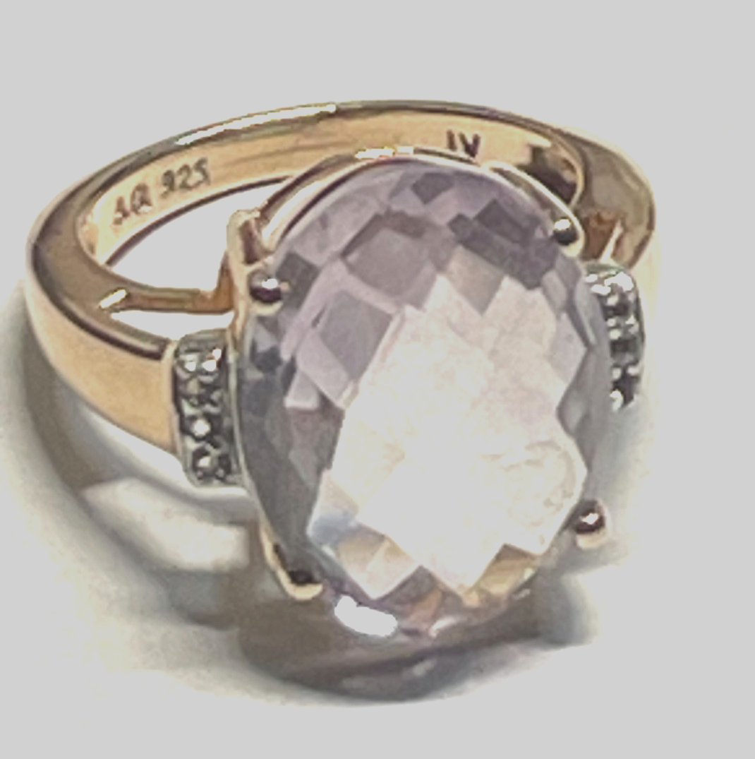 Neuwertiger Harry Ivens Ring 925 Silber rosé vergoldet mit Amethyst RG 50 Ø 15,912
