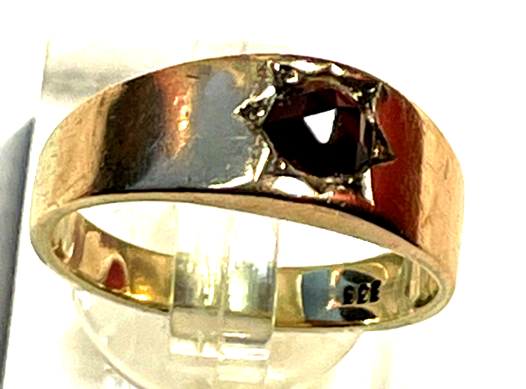 Solider 333 Gold 8 K antik Ring Rotgold Granat RG 54 Ø 17,2 mm massiv Juwelier4