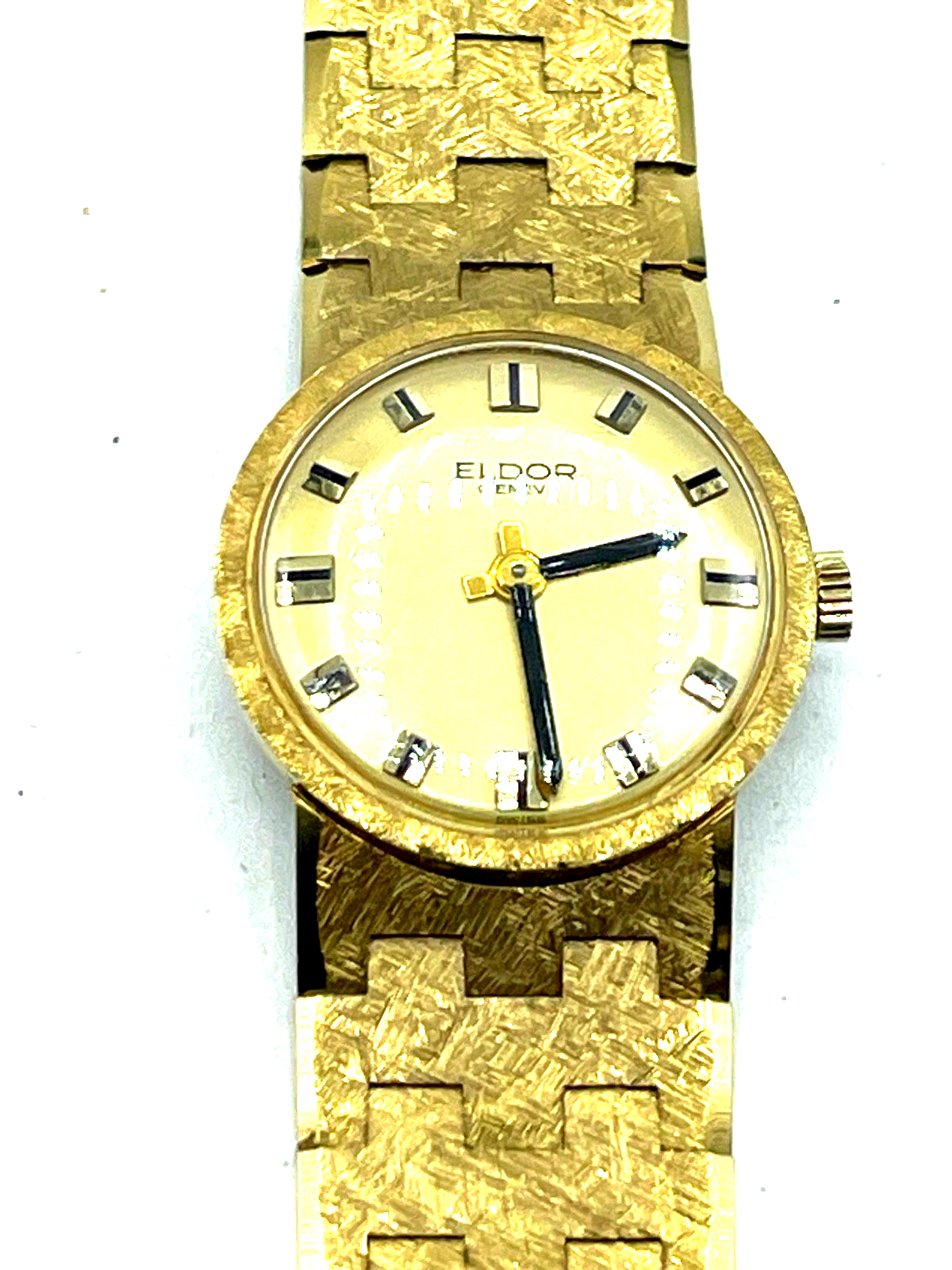 Vintage top gepflegt ELDOR Genéve Damen Armbanduhr Handaufzug Gold farbig 60er J2