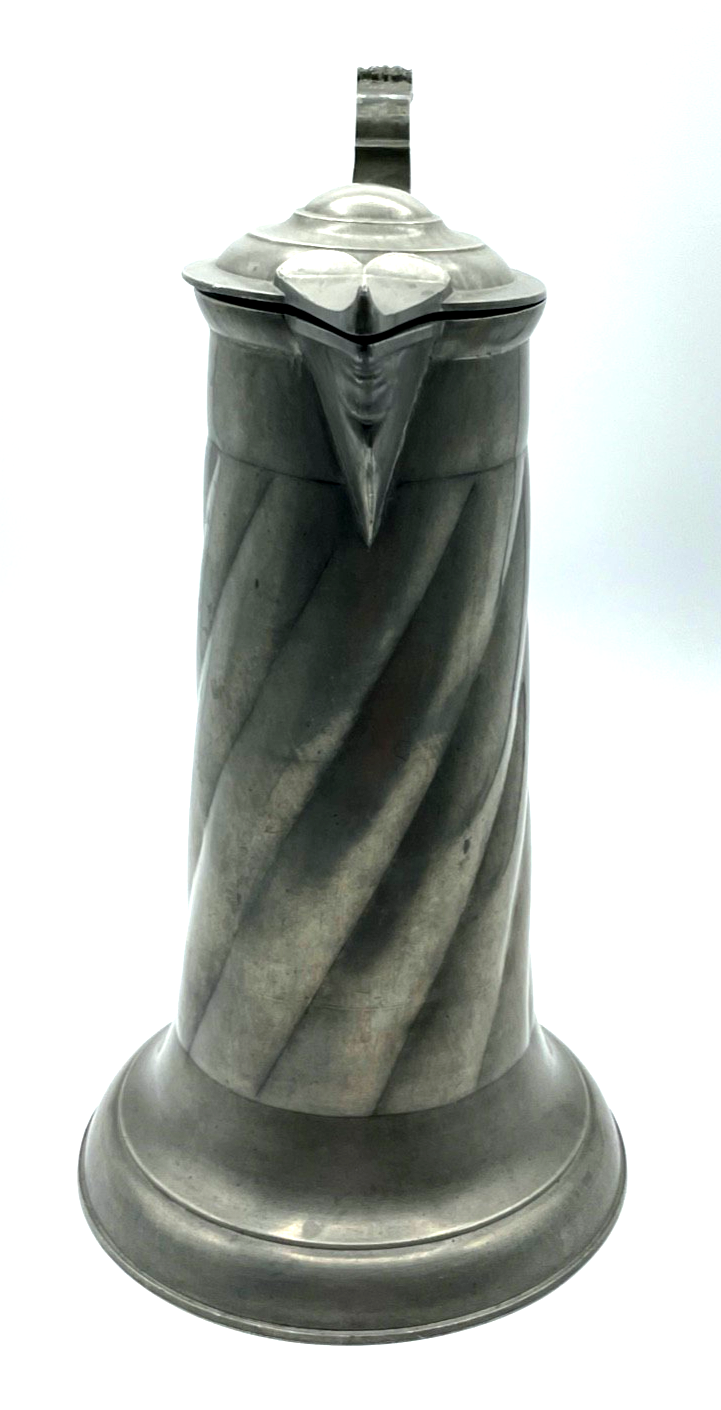 Antik Zinn Deckel Kanne Deckelkrug Zinnstitze Schank Krug sehr gepflegt H 30 cm4