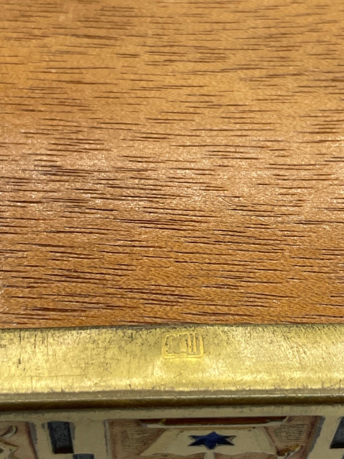 Art Déco Erhard & Söhne Schatulle Box Messing farbig mit Schlüssel orig. 30er J7