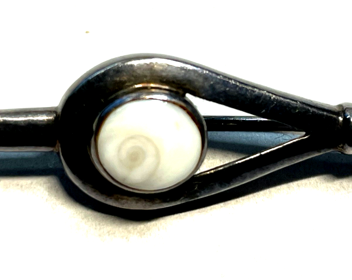 Vintage Margaritis 950 Silber Brosche Anstecknadel Shiva Auge Handarbeit gepfl.1