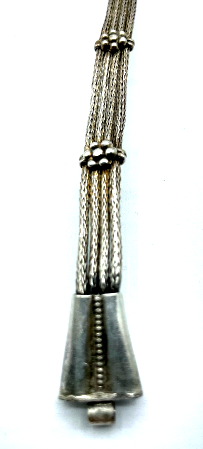 Vintage Ethno echt Silber Flechtdekor Armband unisex Handarbeit L 18 cm gepflegt5