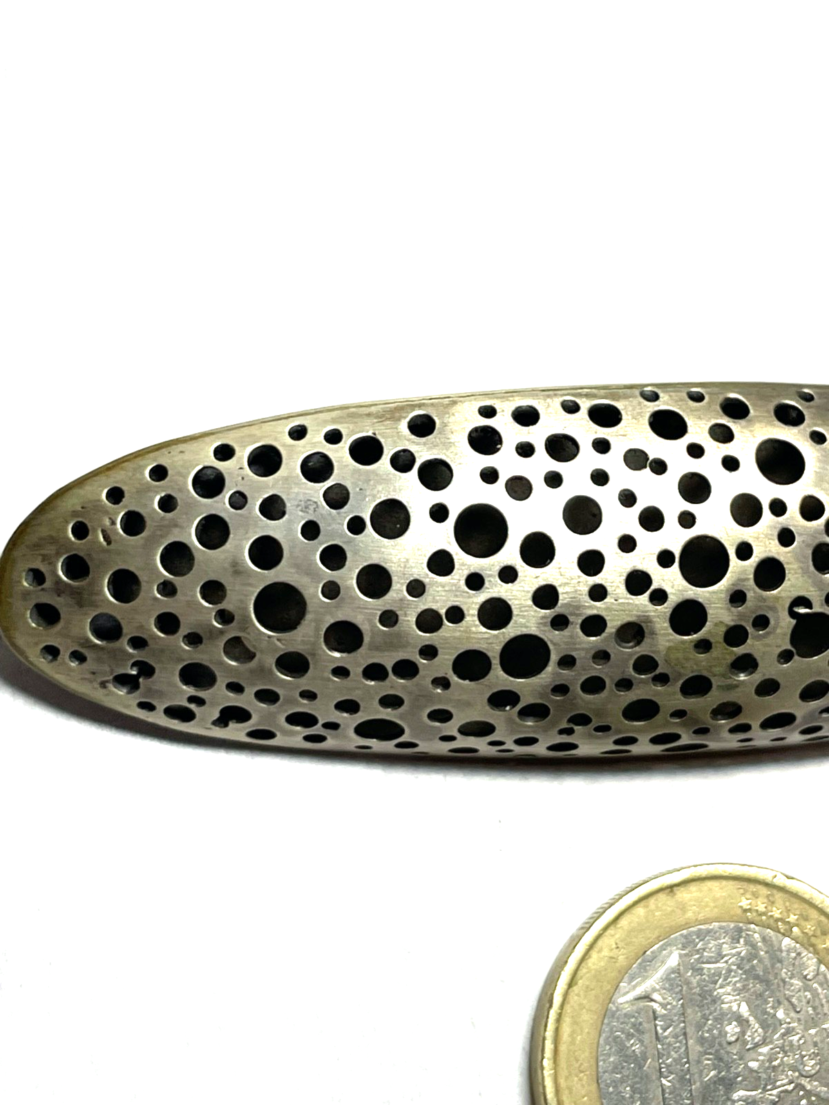 Vintage DEVINE Zürich Handarbeit große 925 Silber Designer Brosche L 80 mm gepfl6