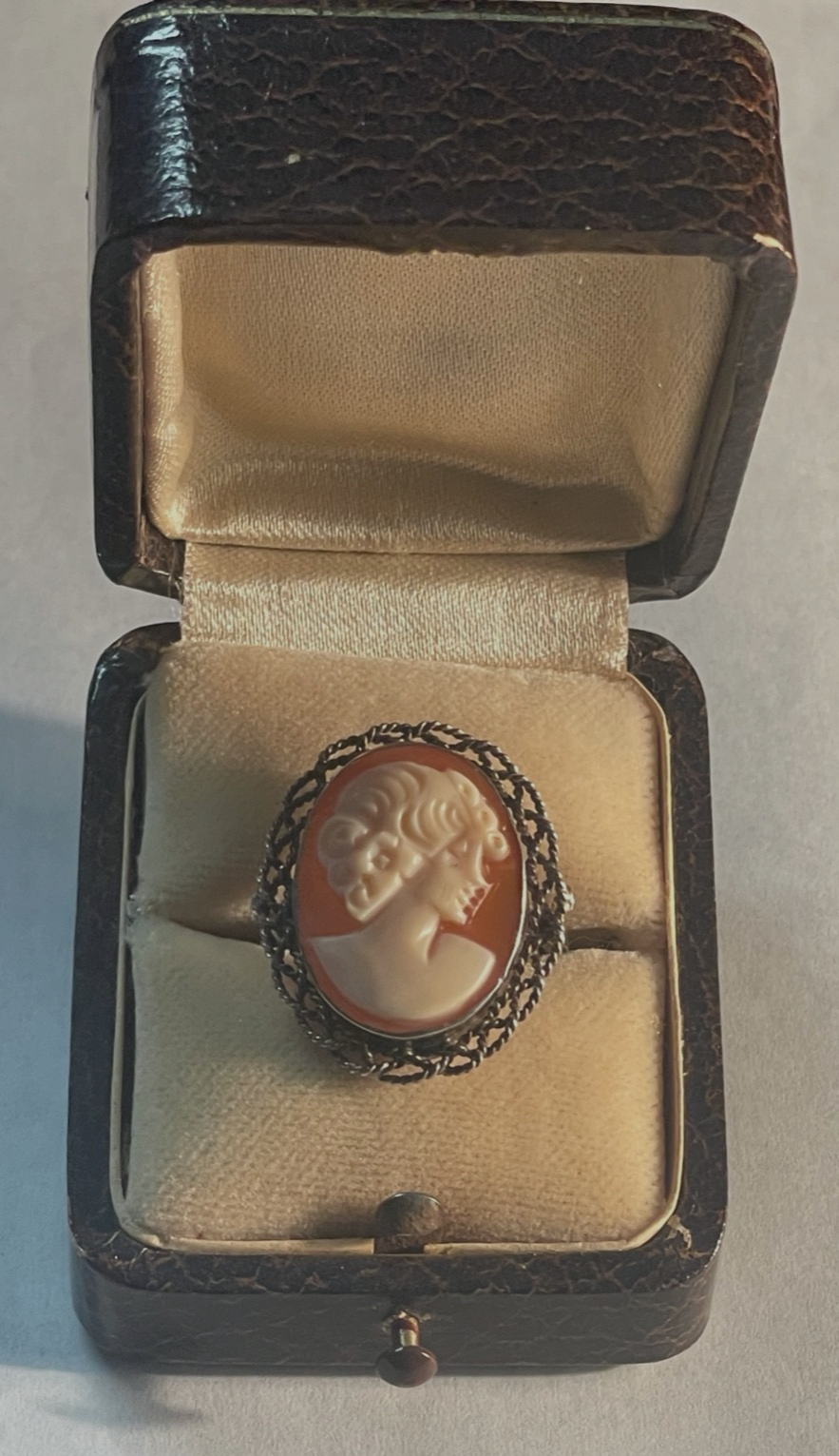 Vintage Gemme Handgeschnitten Cameo Ring 925 Silber RG 54 Ø 17 mm Handarbeit10