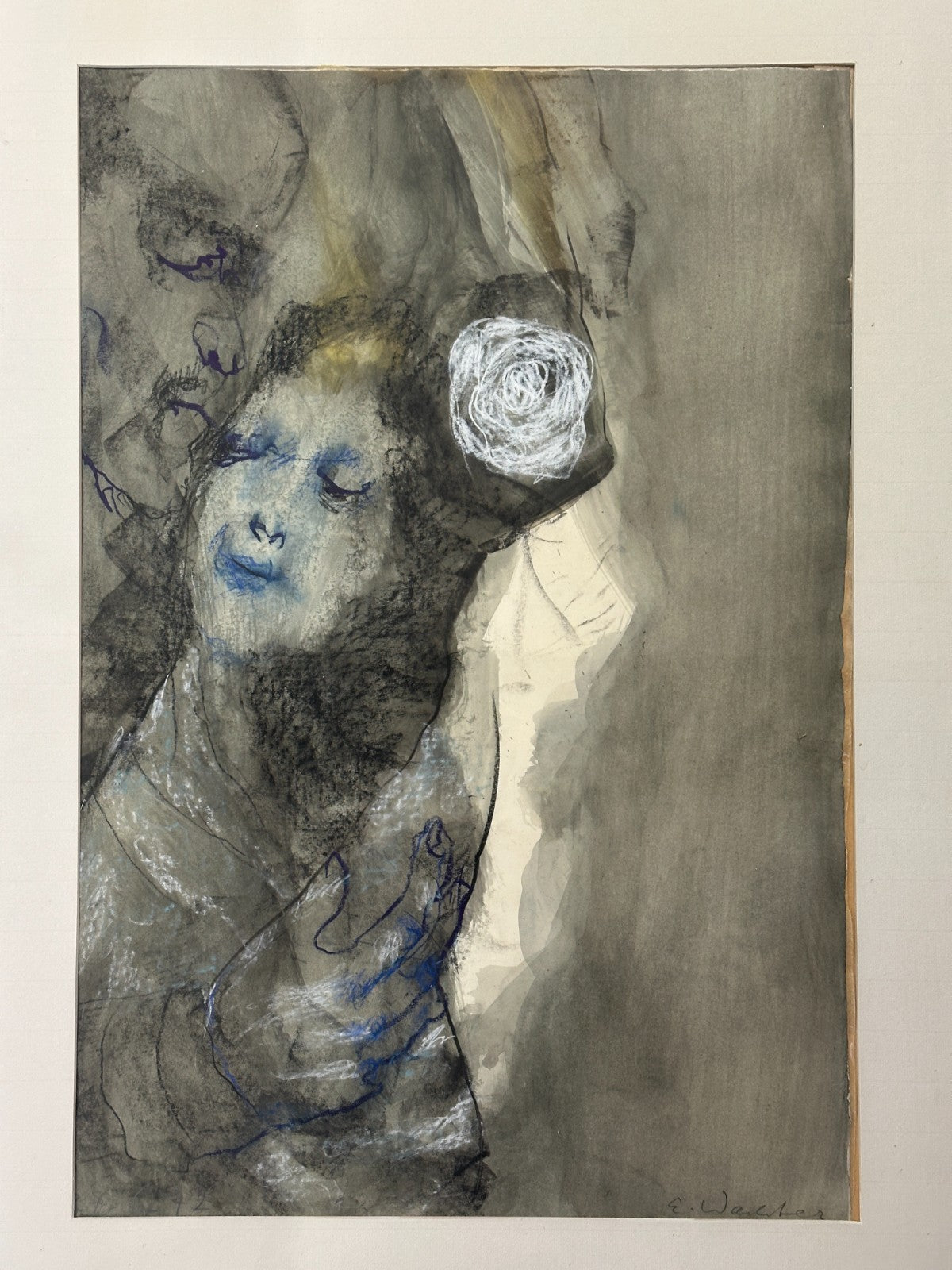 Emil Wachter 1921-2021 – Zärtliche Umarmung - 1972 - Mischtechnik auf Papier1