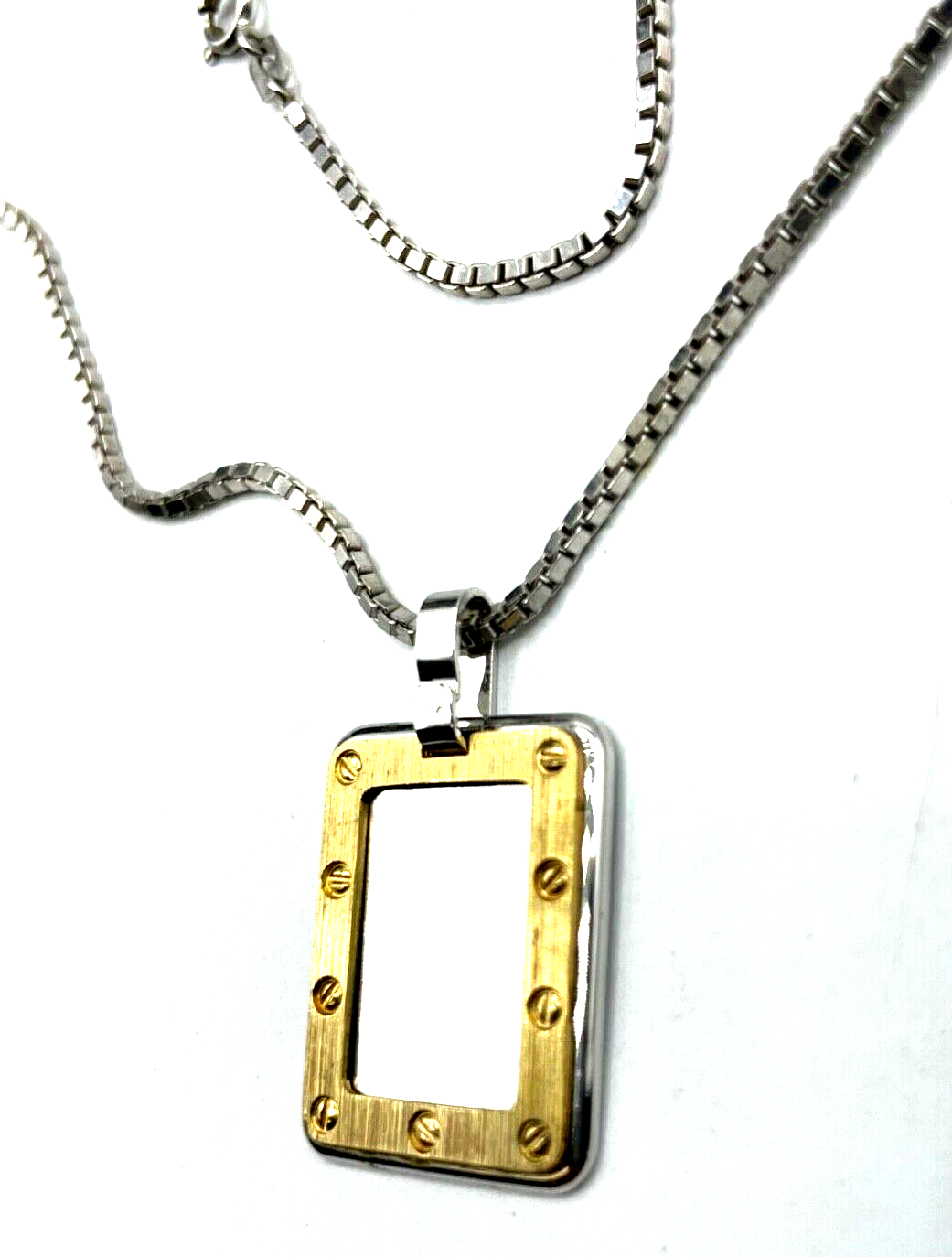 Solide lange 835 Venezianerkette + Silber Anhänger Schrauben Dekor Gravur unisex2