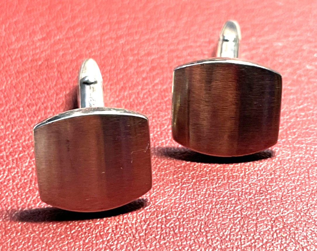 QUINN 925 Silber Manschettenknöpfe gebürstet puristisch klassisches Design7