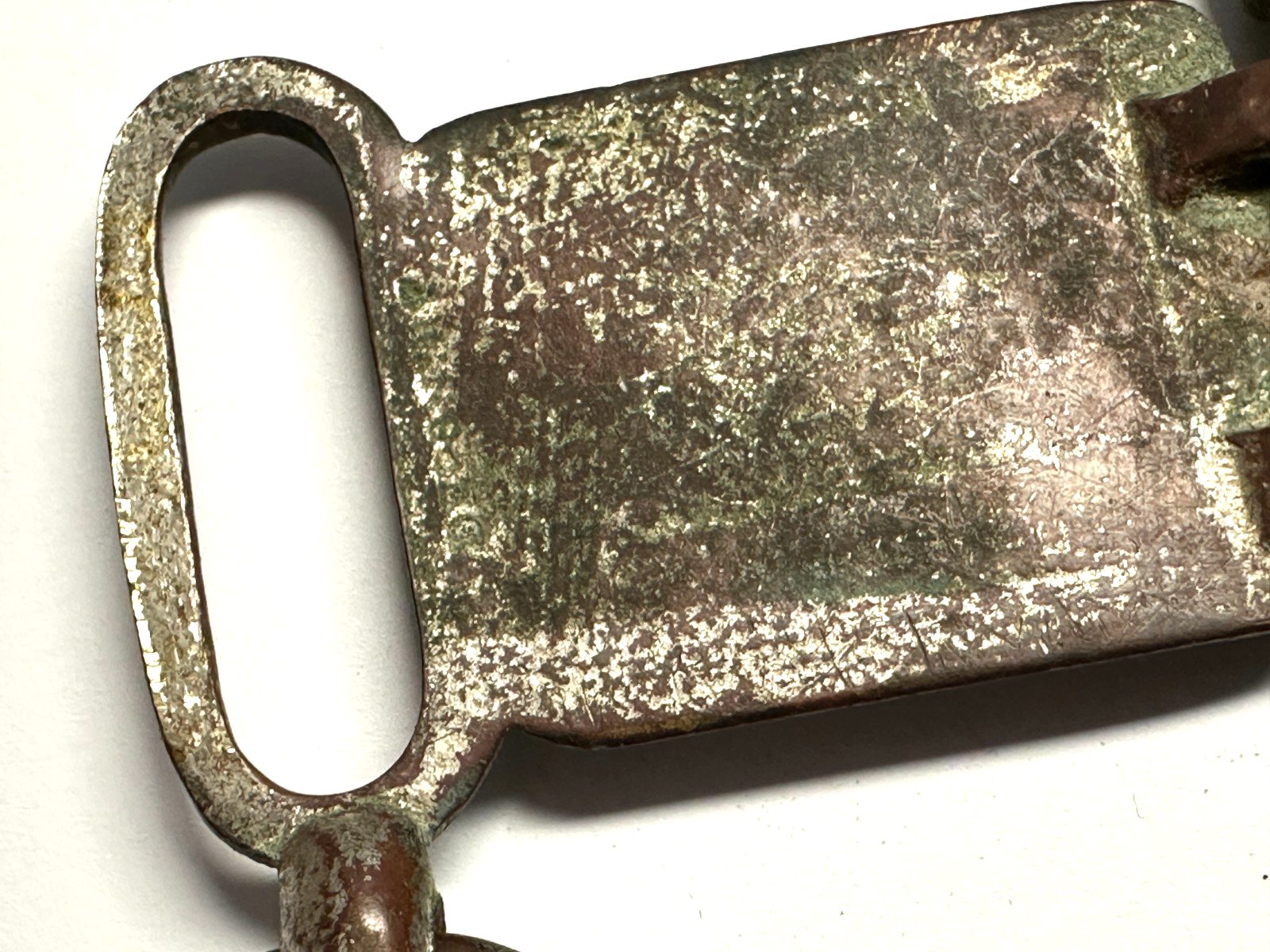 Zunft Gürtelkoppel - Fleischer - um 1900 - Messing - 2-teilig - Kuh-Relief7