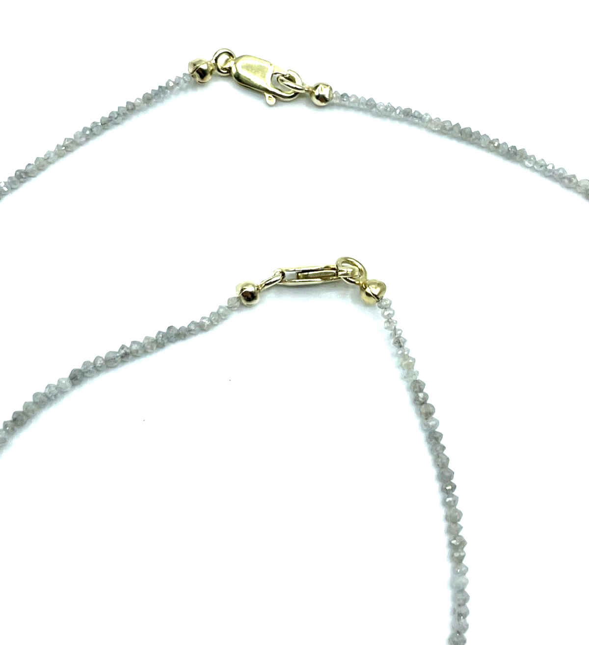 Set Armband + Kette natürlicher Diamant facettiert 375 Gold Karabiner neuwertig2