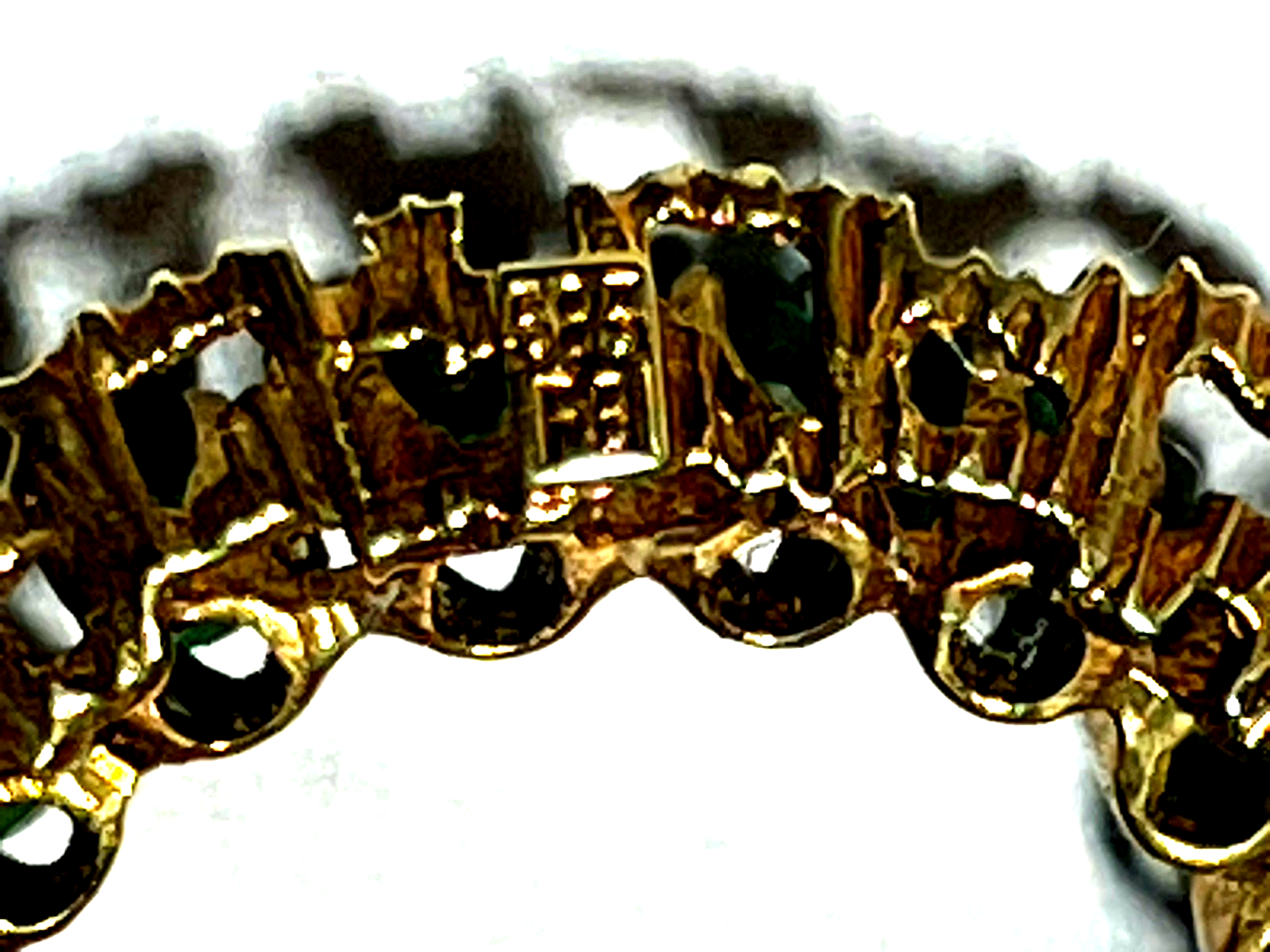 Vintage FB 585 Gold 14 K Franz Breuning Brosche Anstecknadel mit Türkis Perlen6