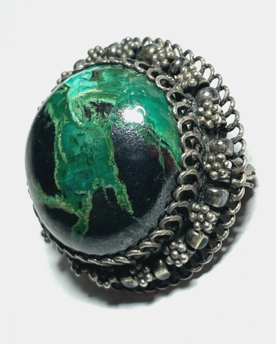 Vintage 925 Sterling Brosche variabler Anhänger mit Eilat Cabochon Handarbeit1