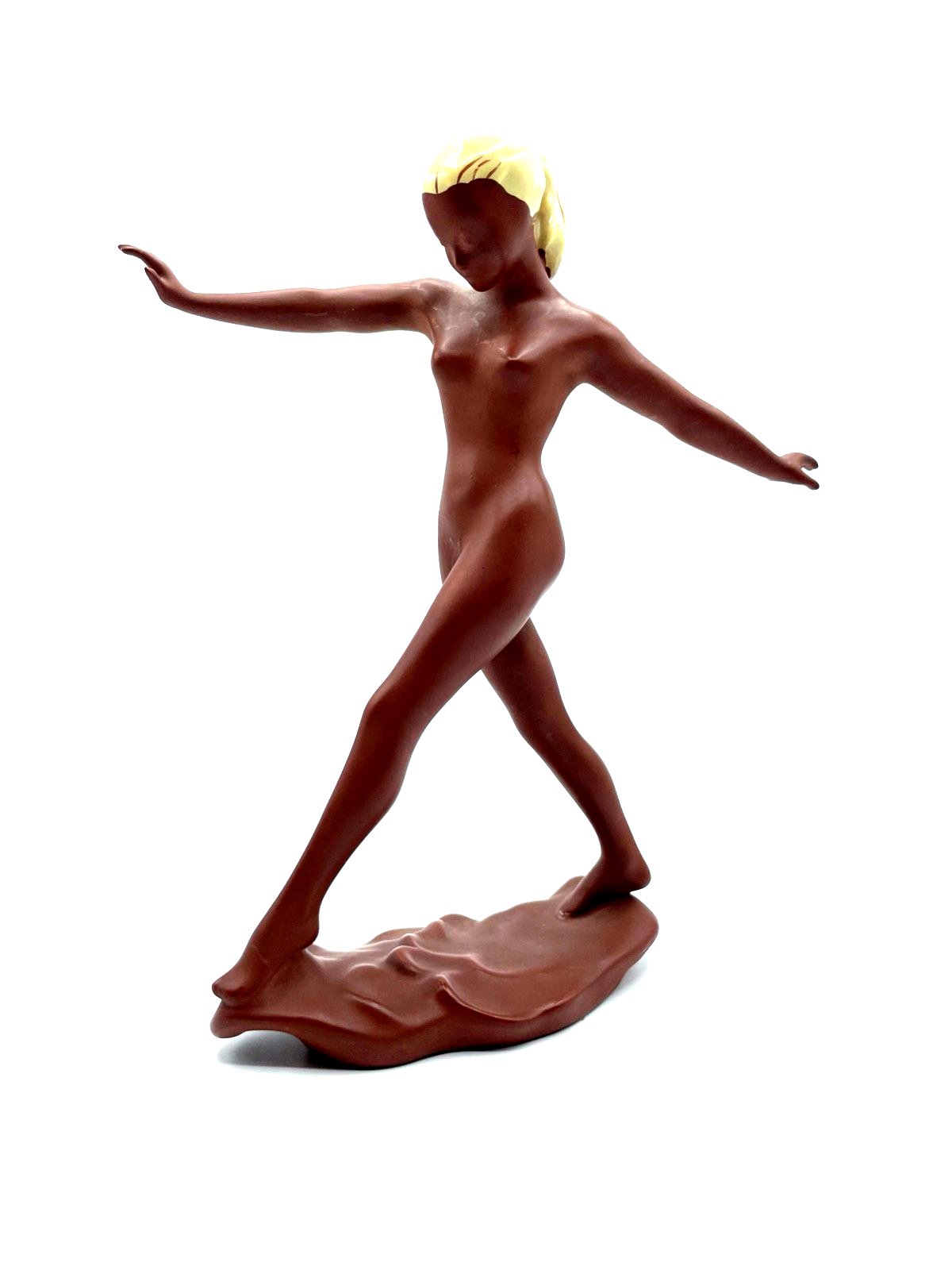 mid-century Cortendorf Keramik Figur dynamisch Tänzerin grazil Frauenfigur H24,50