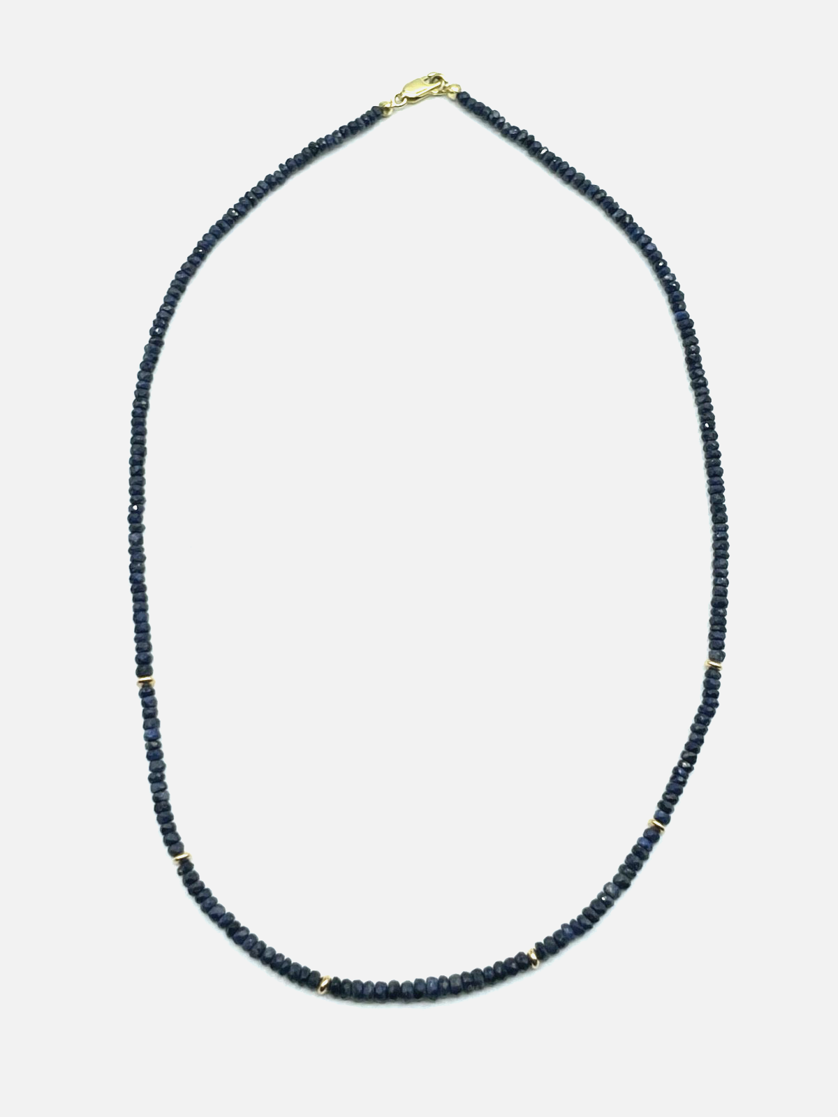 BCI 585 Gold 14 K Saphir facettiert Kette Halskette L 45 cm B 3,5 mm sehr gepfl.5