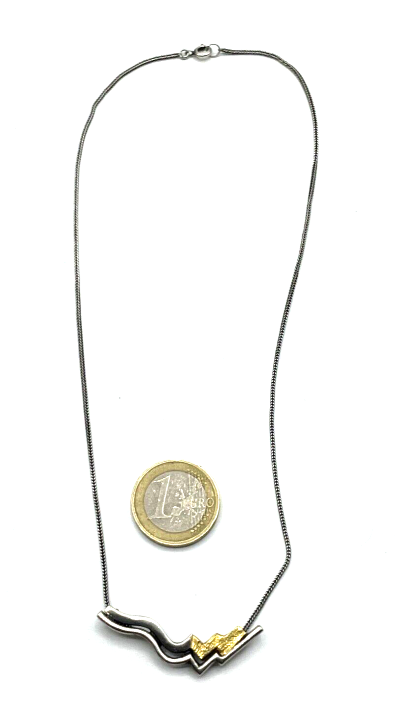 925 Silber Kette Design Collier 80er Jahre Fuchsschwanz Gold Juwelier Unikat4