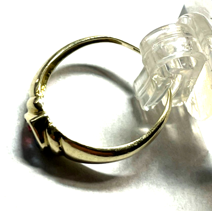Aparter  333 Gold 8 K Ring Rubin Saphir im Herz Ø 17,5 mm RG 55 Verlobung gepfl.6