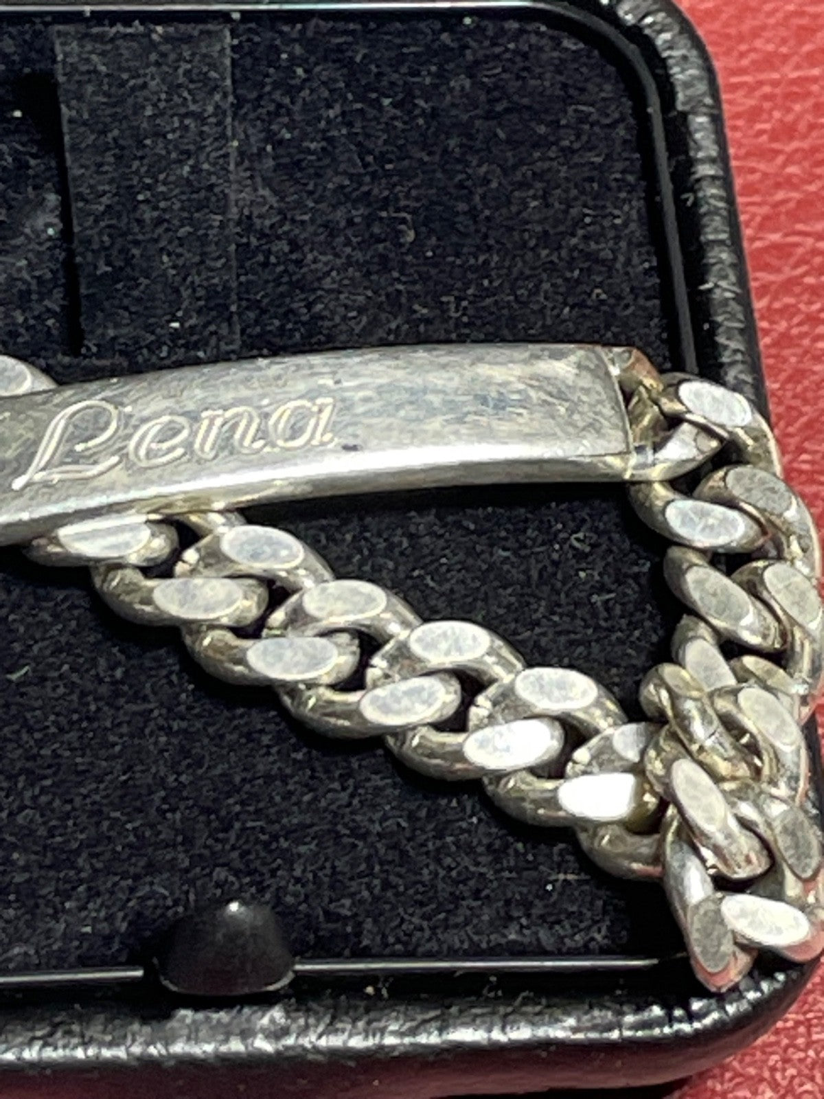 925 Silber Armband Namensband LENA Panzerband L 20,5 B 0,7 cm1