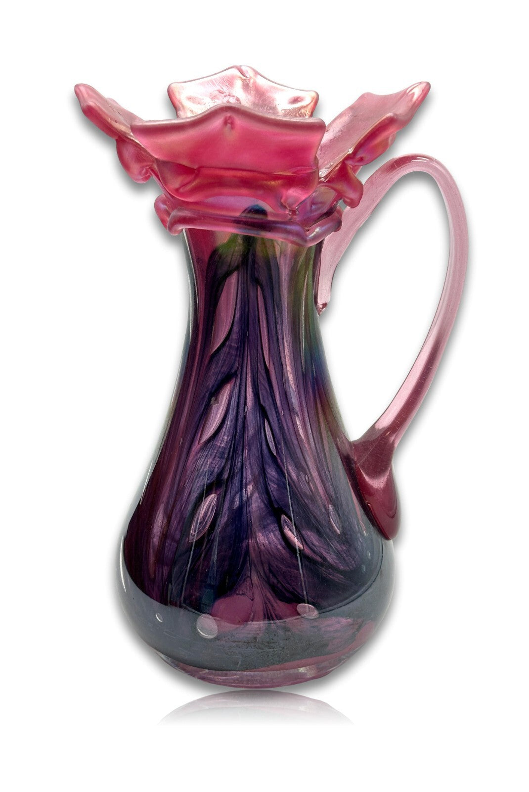 Murano Vase - Mid-Century - Henkelkrug Henkelvase - Irisierendes Glas0