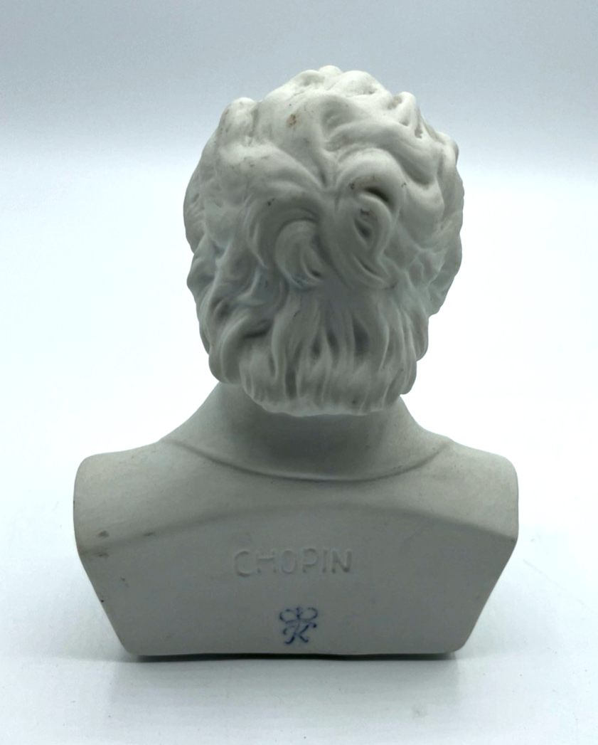 Vintage Kämmer Porzellan Biskuit Büste Frederic Chopin Komponist H 12 cm3