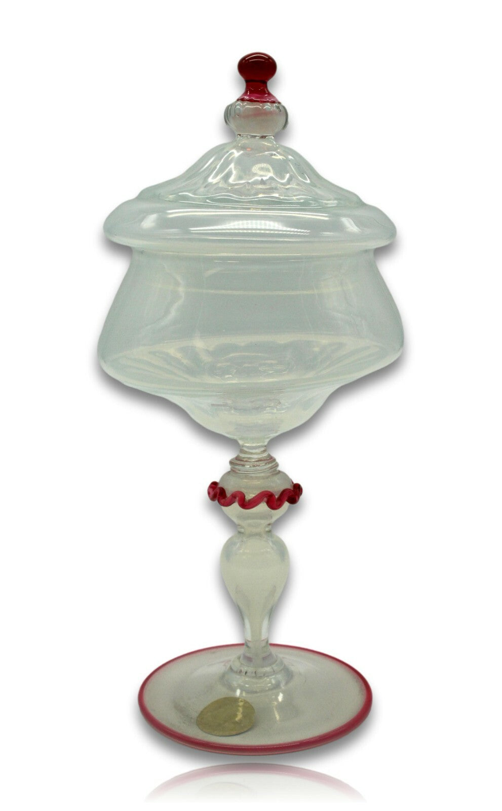 Murano - Glas mit Deckel Opak - Art Glass Design - Salviati - Italien - signiert1