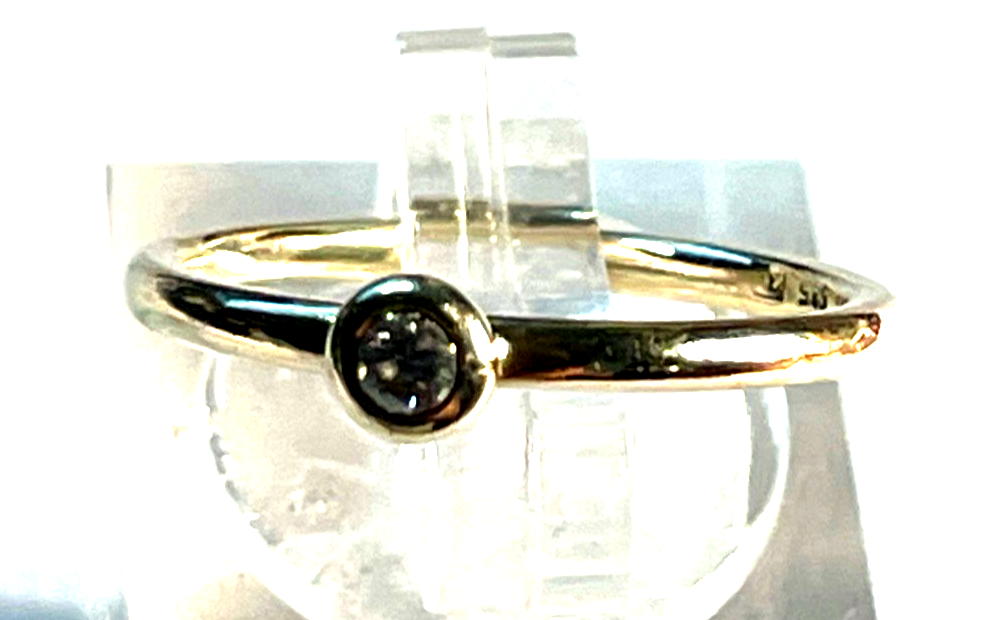 585 Gold 14 K Solitär Ring top Brilli 0,05 ct RG 53 Ø 17 mm Verlobung Juwelier5