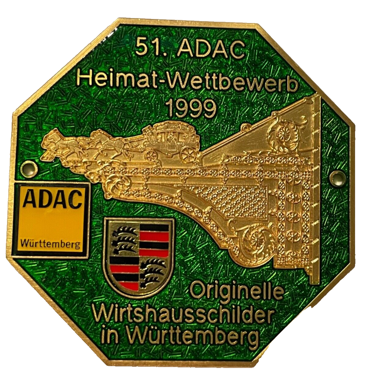 51. ADAC Heimat-Wettbewerb 1999 Württemberg  Auto Automobil Plakette Car Badge1