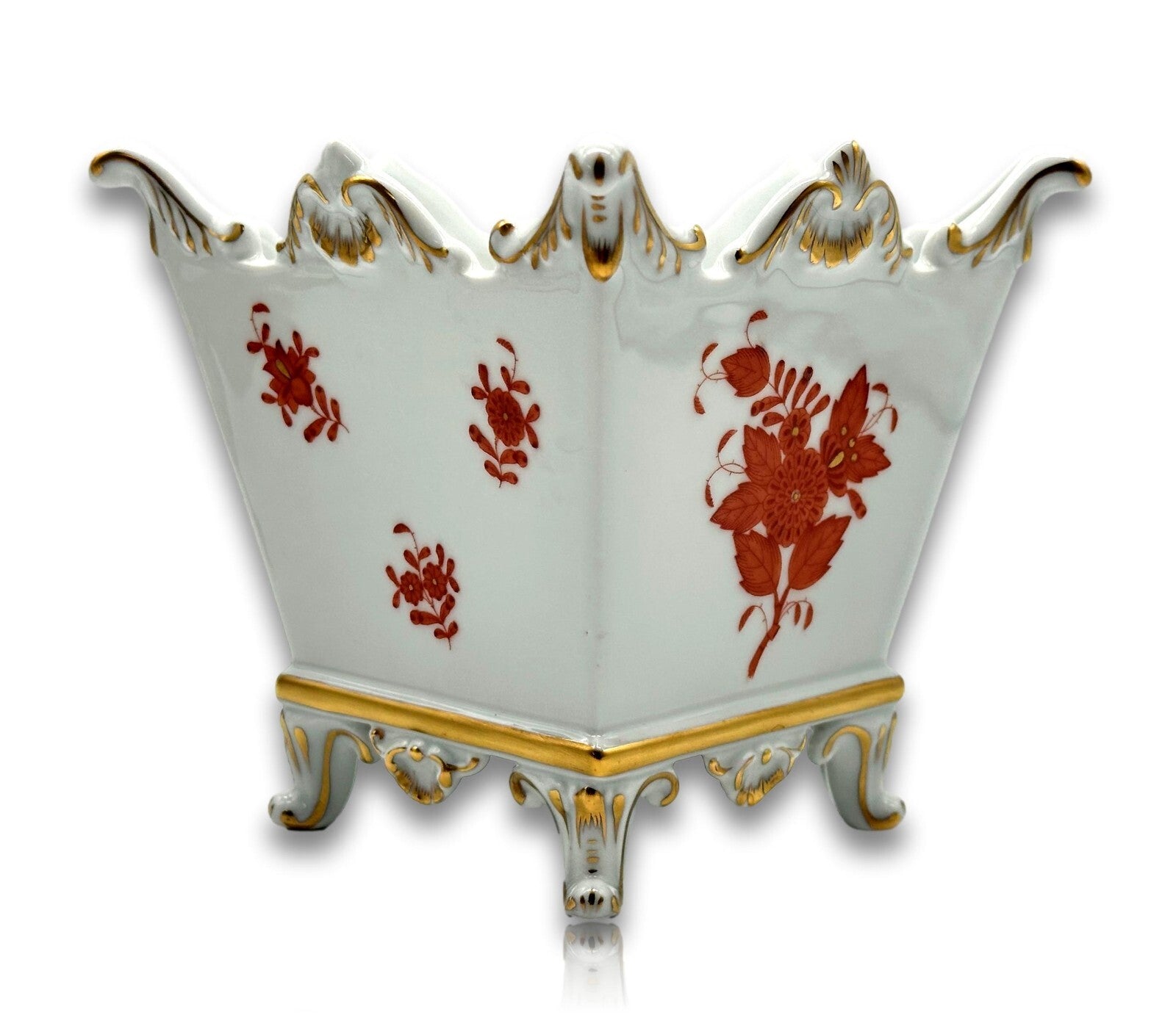 Herend 6408 AO - Cachepot Übertopf - Porzellan - Apponyi Orange - Handbemalt1
