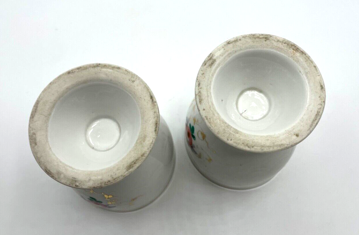 2x antik Porzellan Becher Kakaobecher Andenkenbecher Fußbecher  1900 Dachboden6