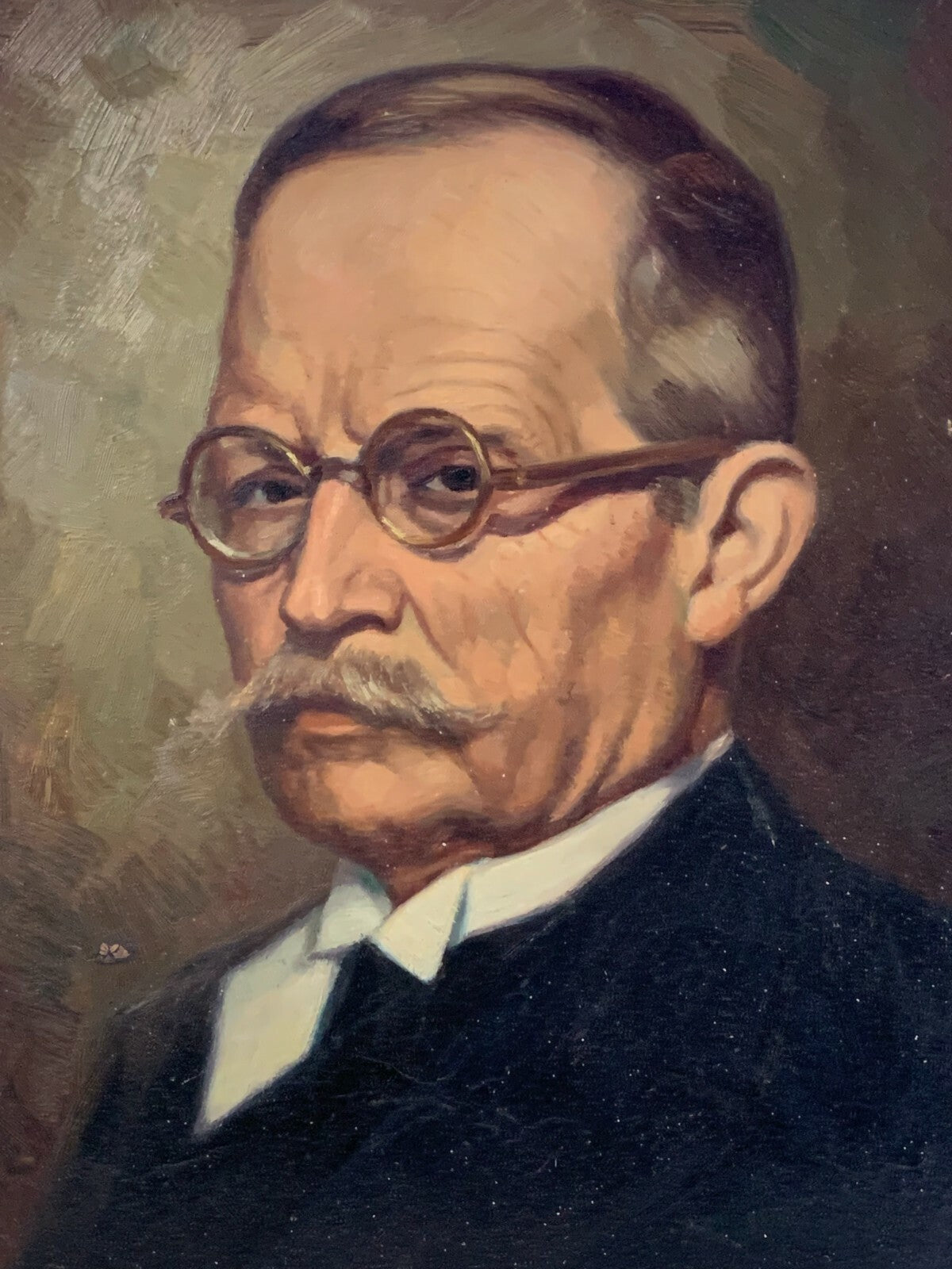 Ölgemälde - Öl auf Holzplatte - Portrait Porträt - Brustbild Gentlemen Mann1