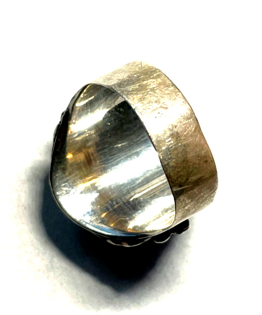925 Sterling Silber Ring Indianerschmuck Türkis Navajo Handarbeit Ø 17,5mm RG 557