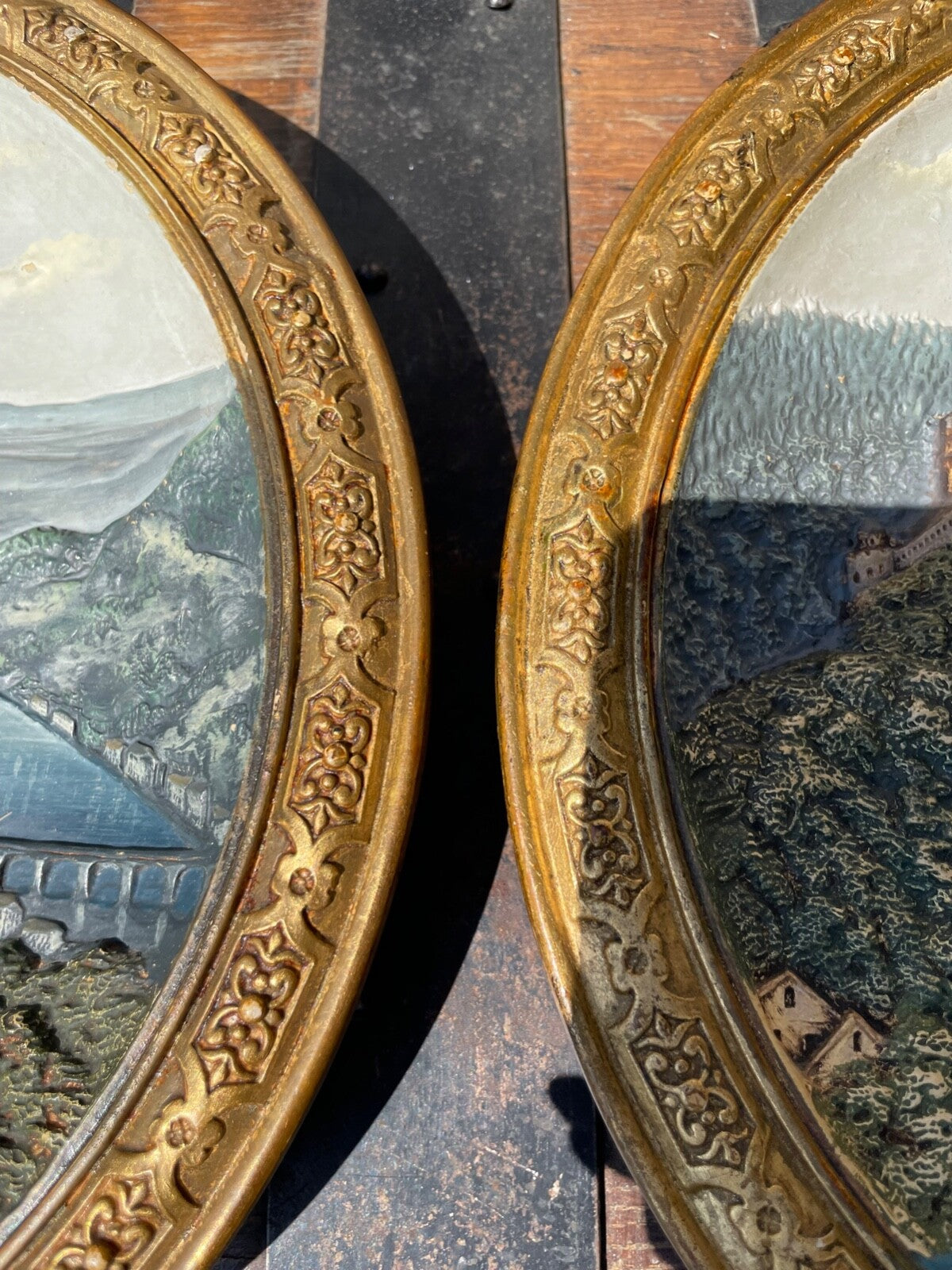 2 Keramik Majolika Teller Wandteller Heidelberg Schiller & Sohn um 1900 Ø 34 cm8