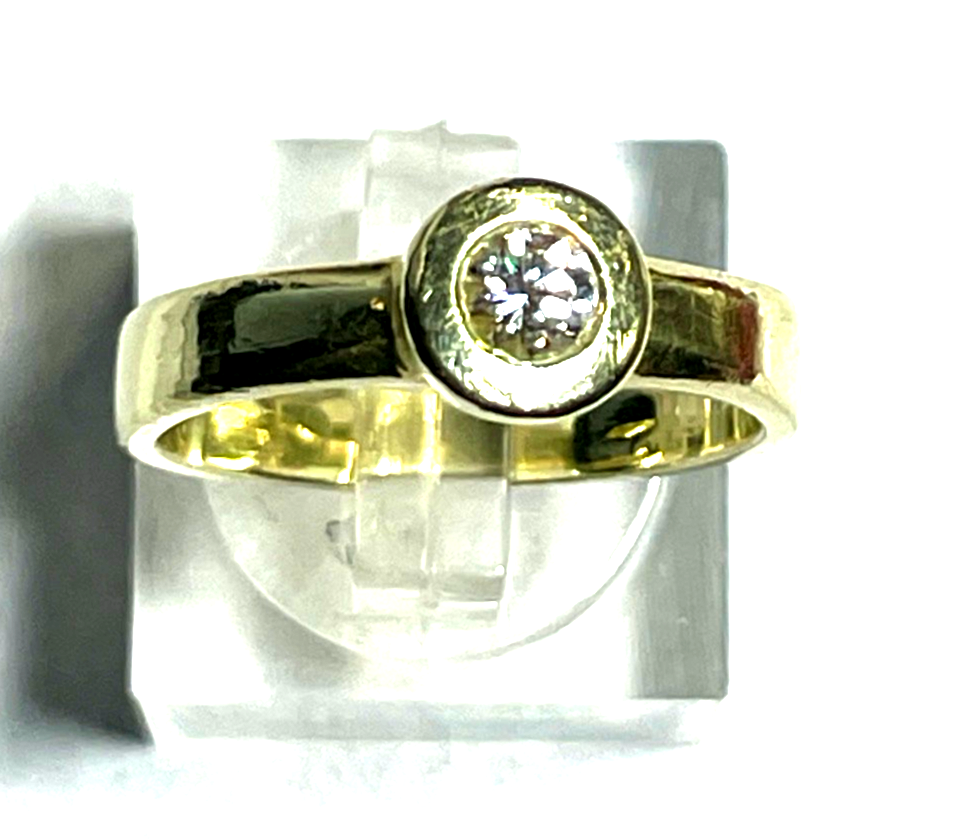 585 Gold 14 K Ring Solitär Brillant 0,5ct. unisex solide Juwelier Qualität RG 560