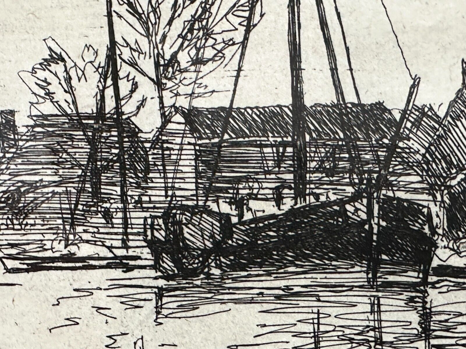 Johan Barthold Jongkind 1819-1891 - Radierung aus dem Jahr 1865 - 'Le Canal'6