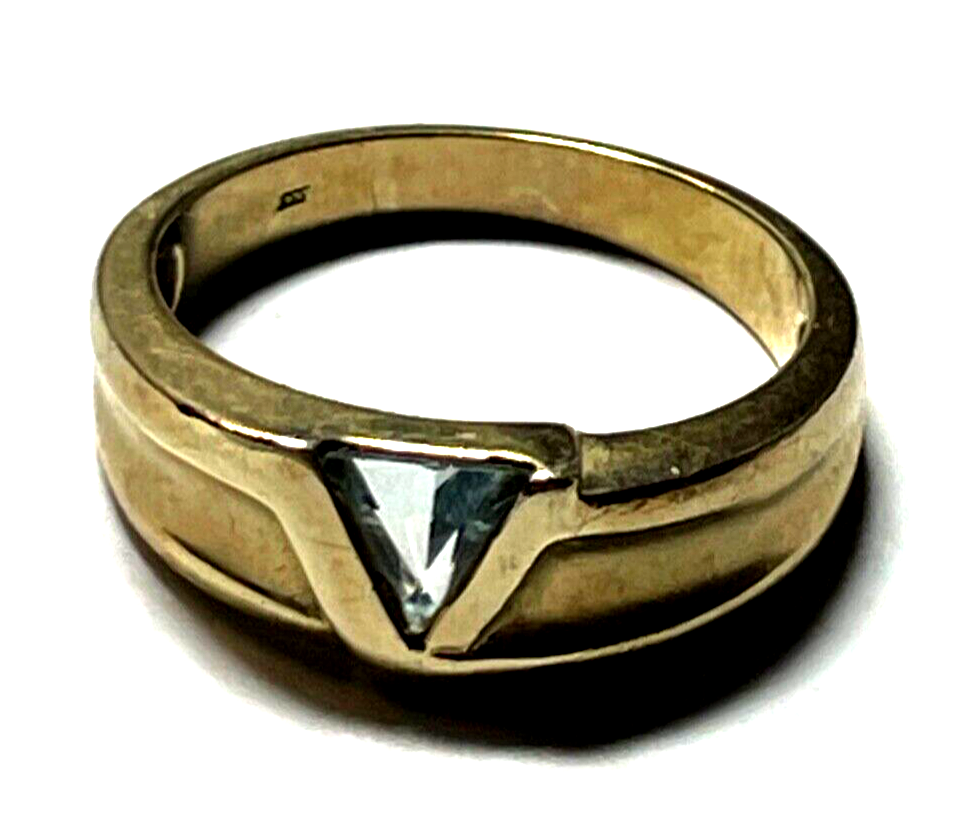 Modernes Design 333 Gold 8 K Ring mit Blautopas Ø 18mm RG 57 Juwelier gepflegt2