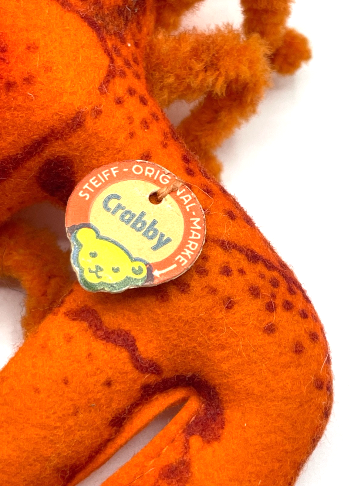 Steiff Hummer Crabby 2017.00 60er J. 17 cm mit Knopf Schild Fahne gepflegt2