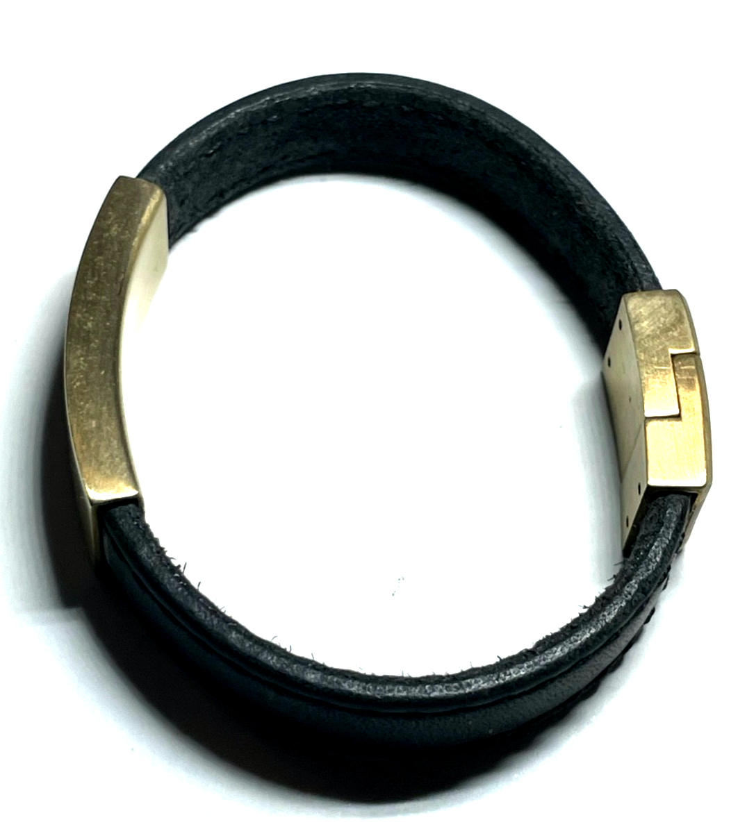 Unisex SON OF NOA solides Lederarmband mit vergoldetem Edelstahl L 20,5 cm gepfl10