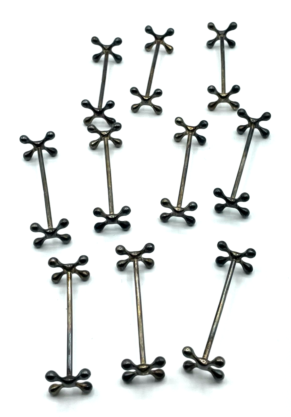 10 antik WMF Messerbänkchen Knife Rest versilbert um 1910 Straussenmarke 78 mm3