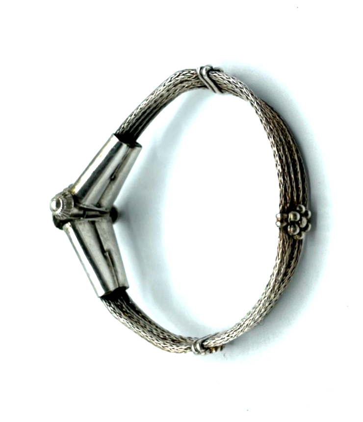Vintage Ethno echt Silber Flechtdekor Armband unisex Handarbeit L 18 cm gepflegt3