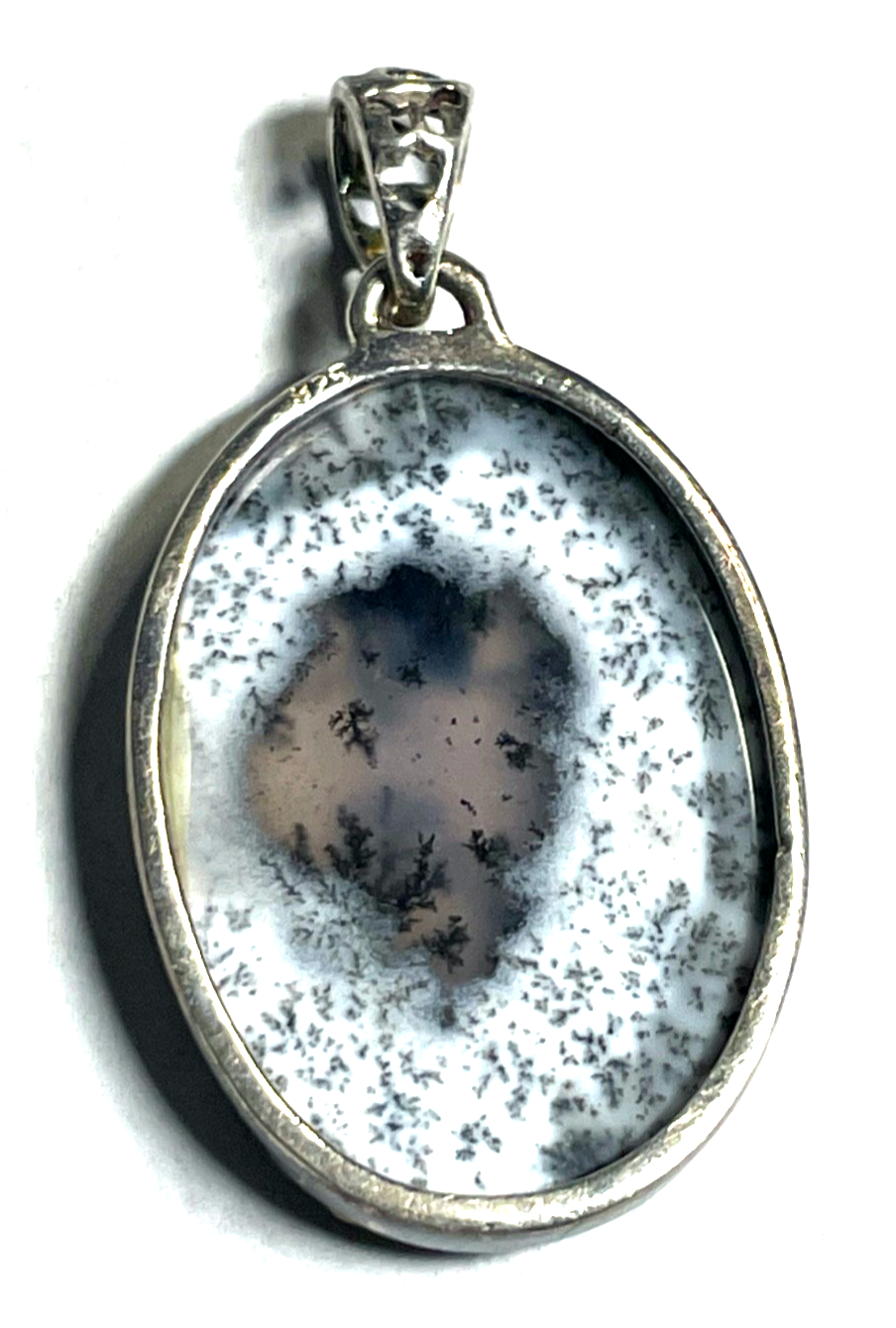 925 Silber Anhänger mit Dendritenachat Weiß Lavendel Schwarz L 38 mm B 22 mm5
